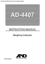 AD-4407 Indicator instruction and calibration